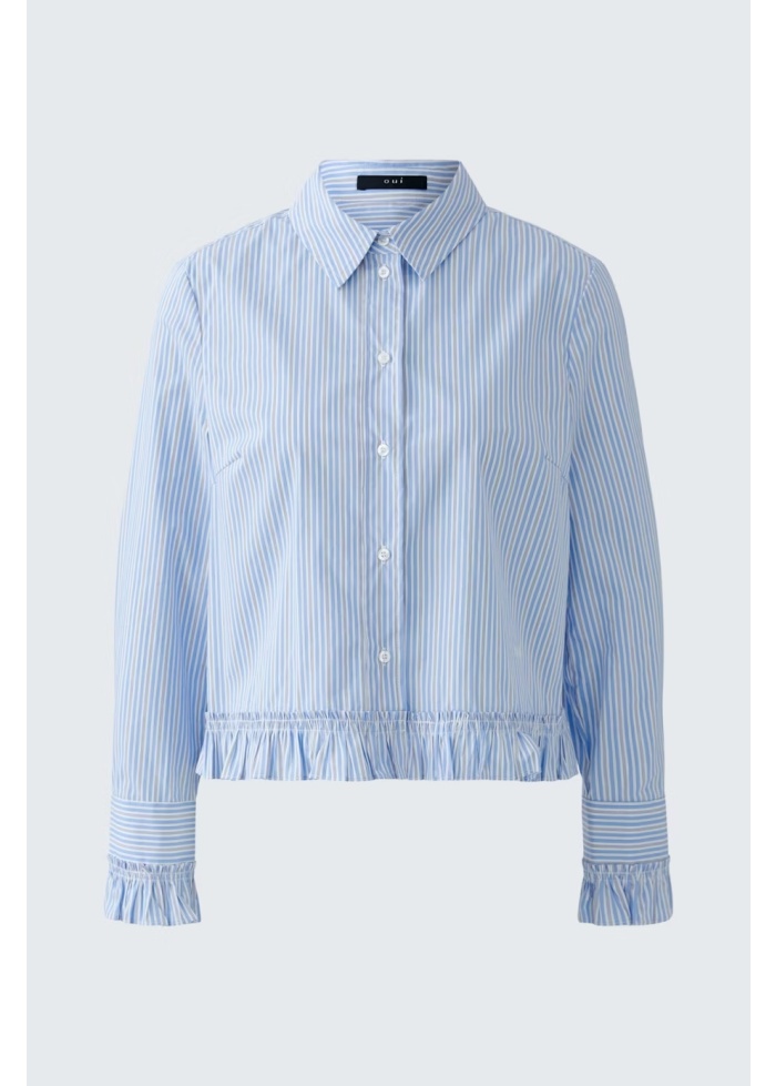 Oui | Ruffle Trim Shirt