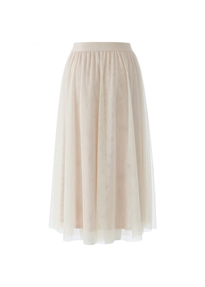 Oui | Rose White Net Skirt