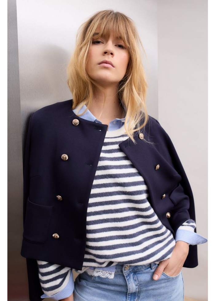 Oui | Navy Stripe Jumper