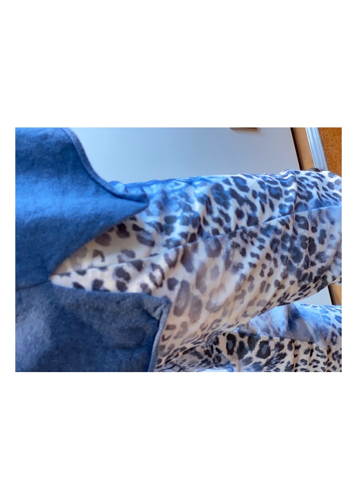 Lulu | Blue Animal Print Trousers