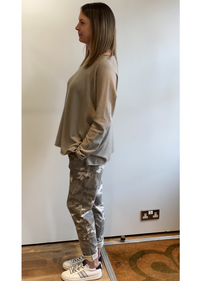 Lulu | Taupe Camouflage Trousers