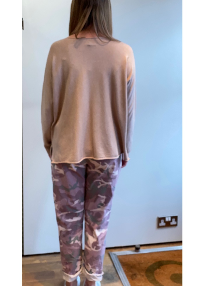 Lulu | Pink Camouflage Trousers
