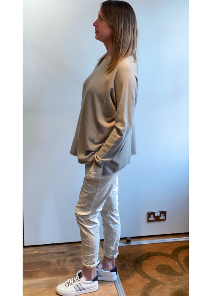 Lulu |  Cream Casual Trousers