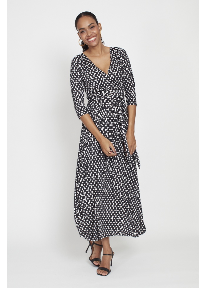 Onjenu | Crawford Dress Polka Metallic Black Dot