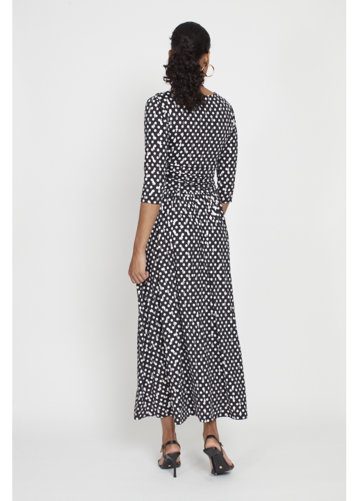 Onjenu | Crawford Dress Polka Metallic Black Dot