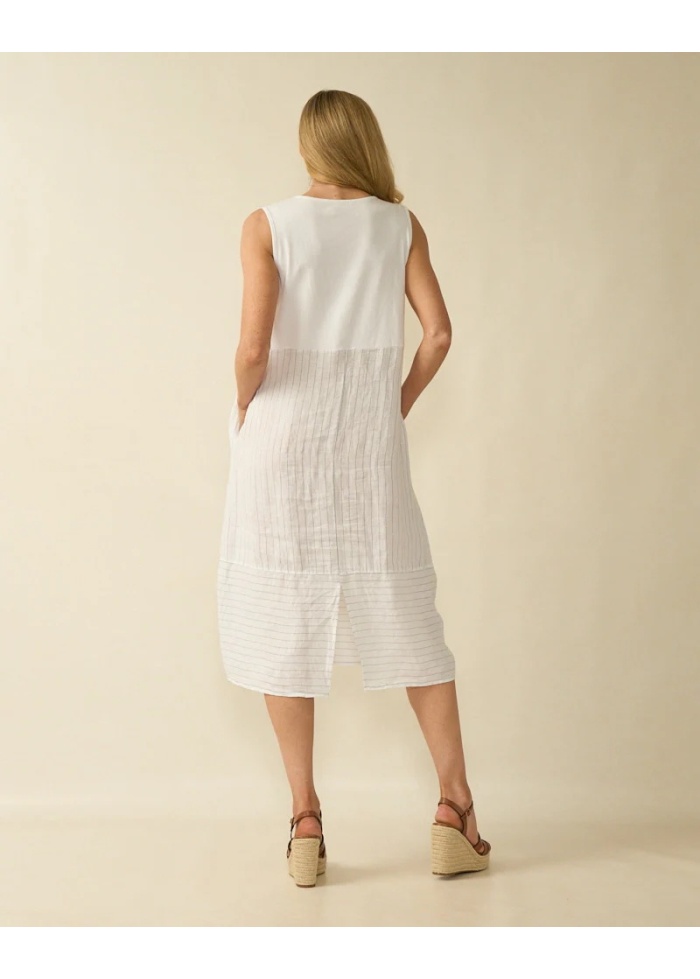 Deck | White Stripe Linen Dress