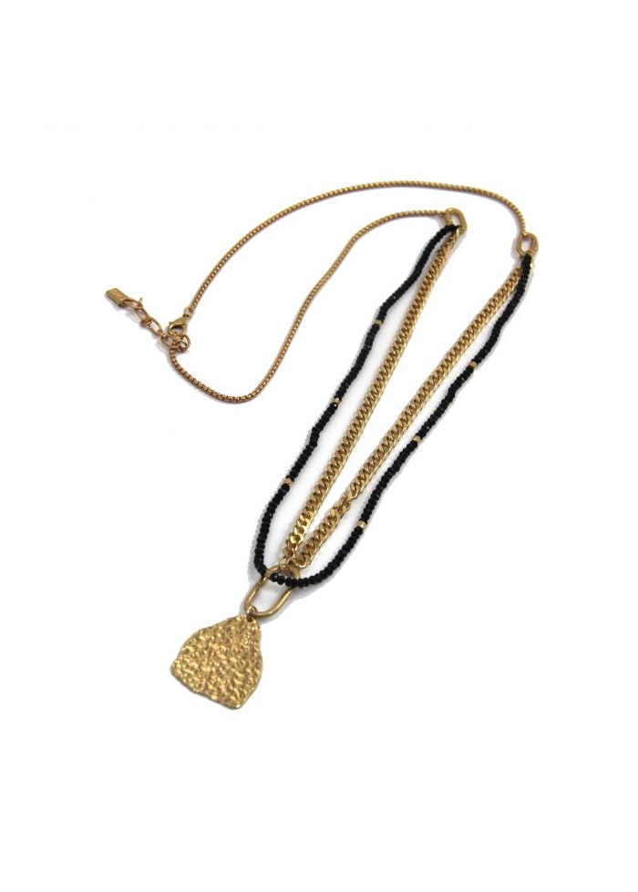 Envy | Beaded Gold Pendant Necklace