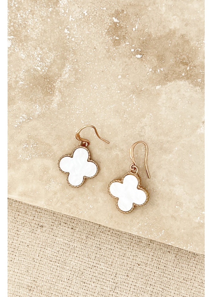 Envy | White Pearl Clover Earrings
