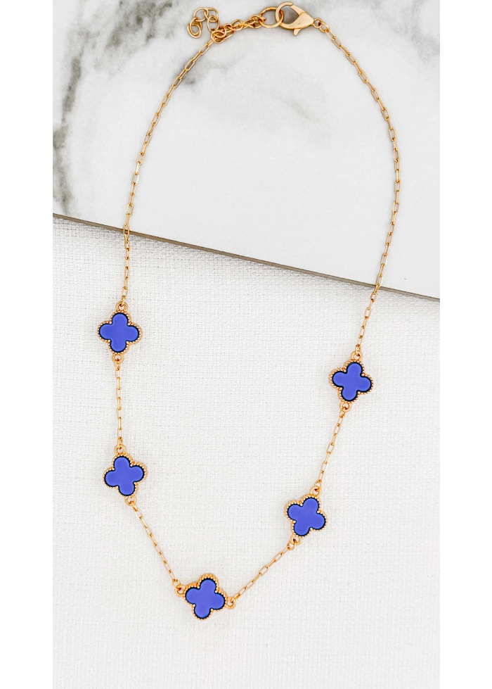 Envy | Blue Clover Necklace