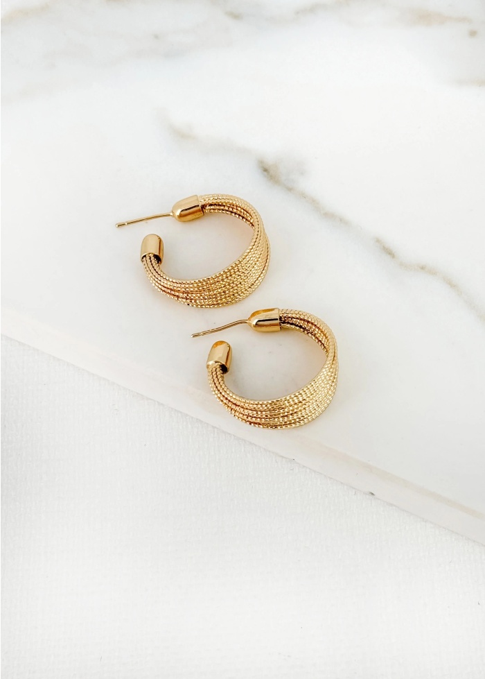 Envy | Small Textured Hoop Earring