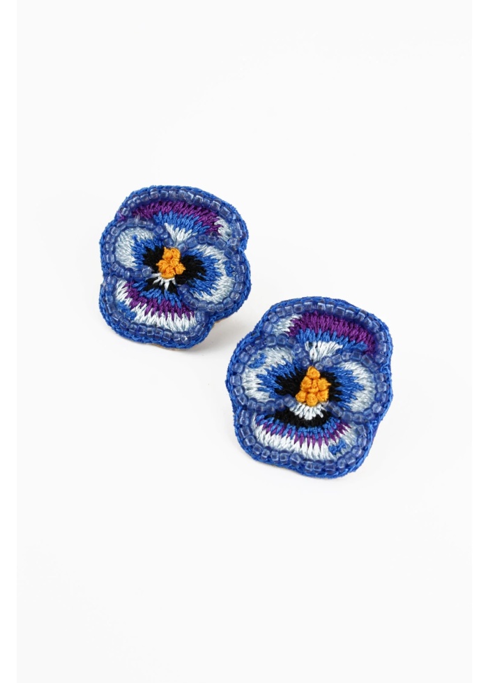 MyDoris | Blue Pansy Stud Earrings