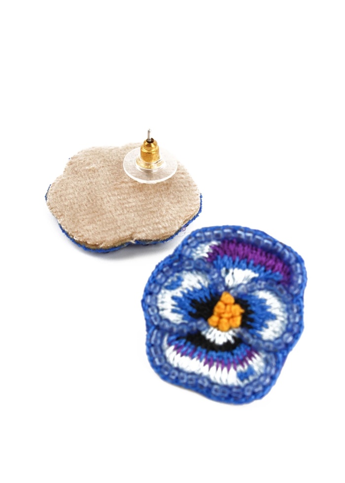 MyDoris | Blue Pansy Stud Earrings