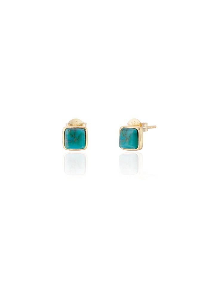 Spoke | Turquoise Square Earring