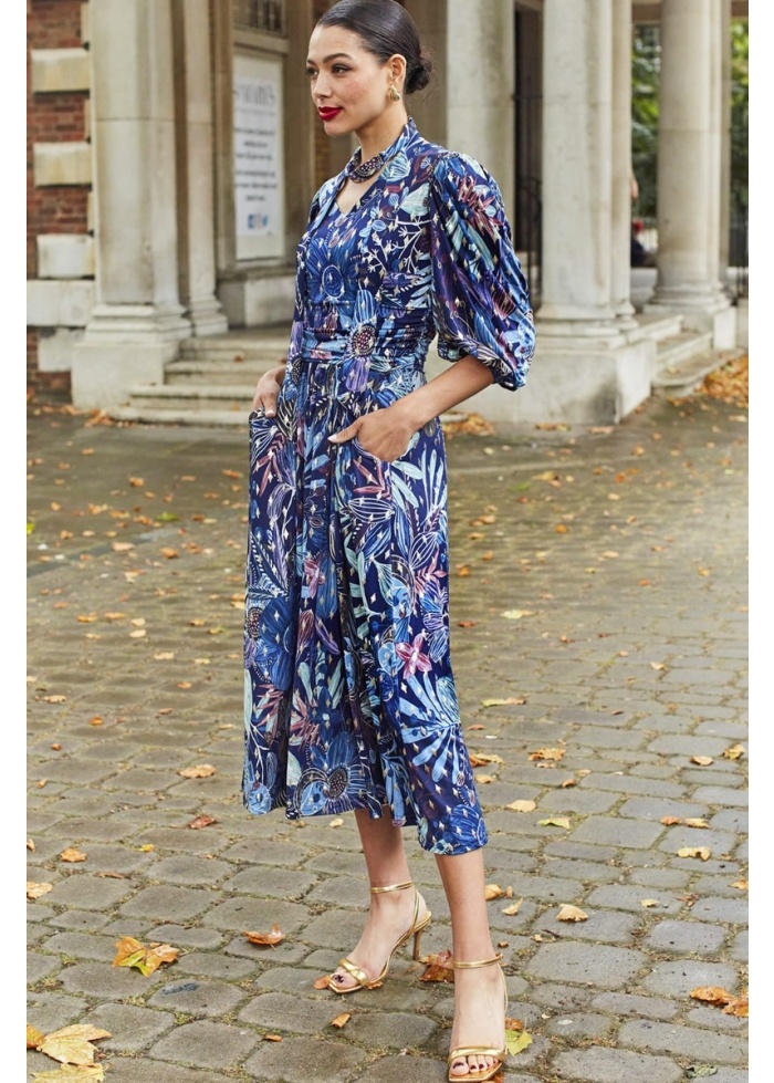 Onjenu | Esme Midnight Blue Midi Dress