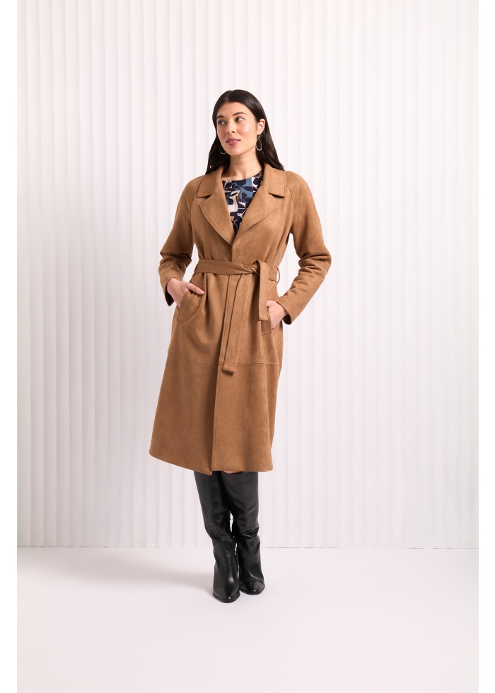 Foil | Faux Suede Trench Coat