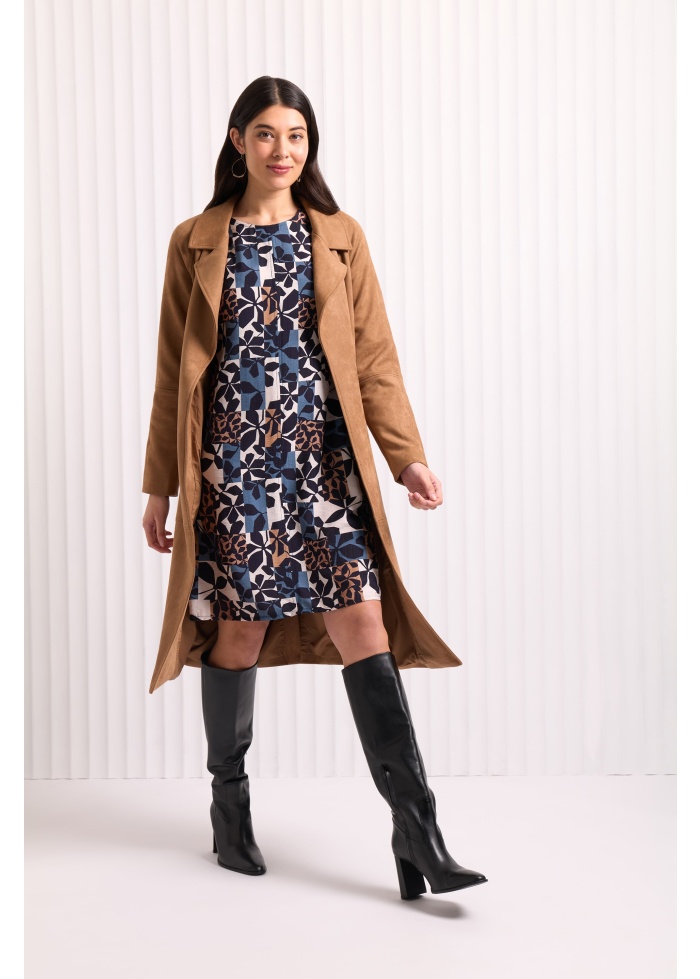 Foil | Faux Suede Trench Coat