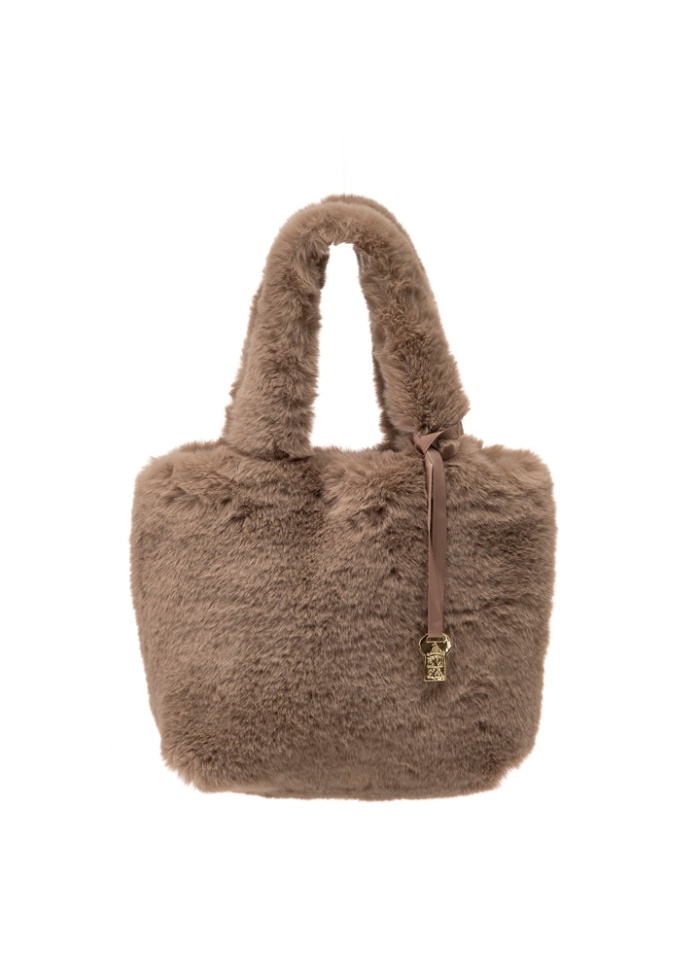 FranchettiBond | Taupe Faux Fur Bag