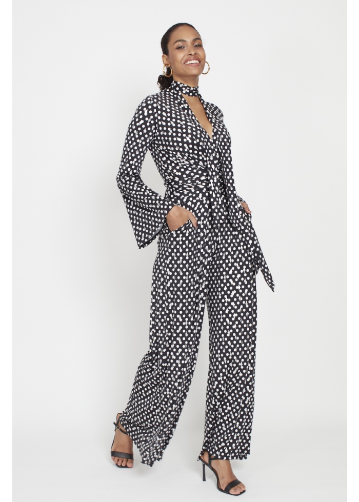 Onjenu | Fenn Jumpsuit Polka Metallic Black Dot
