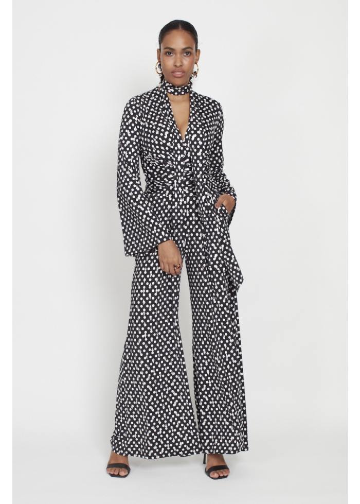 Onjenu | Fenn Jumpsuit Polka Metallic Black Dot