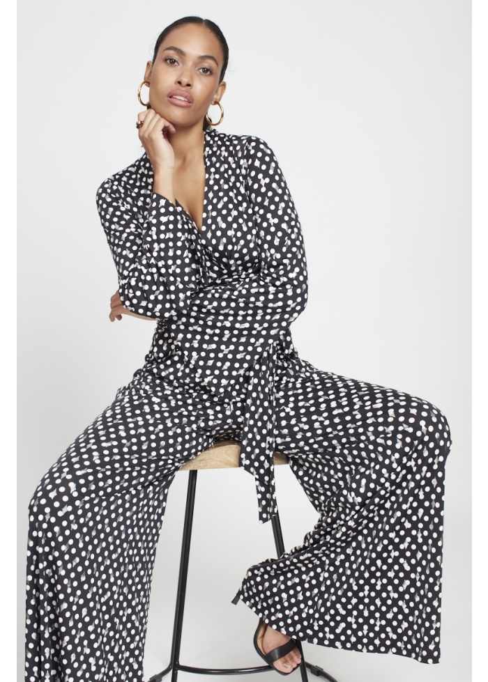 Onjenu | Fenn Jumpsuit Polka Metallic Black Dot