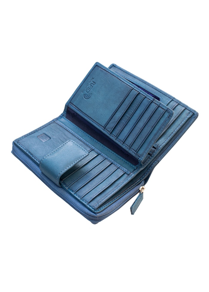 Firelog | Blue Leather Purse