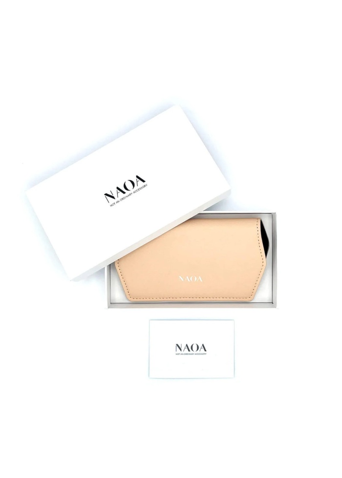 NAOA | Apple Leather Slim Glasses Case Nude Pink