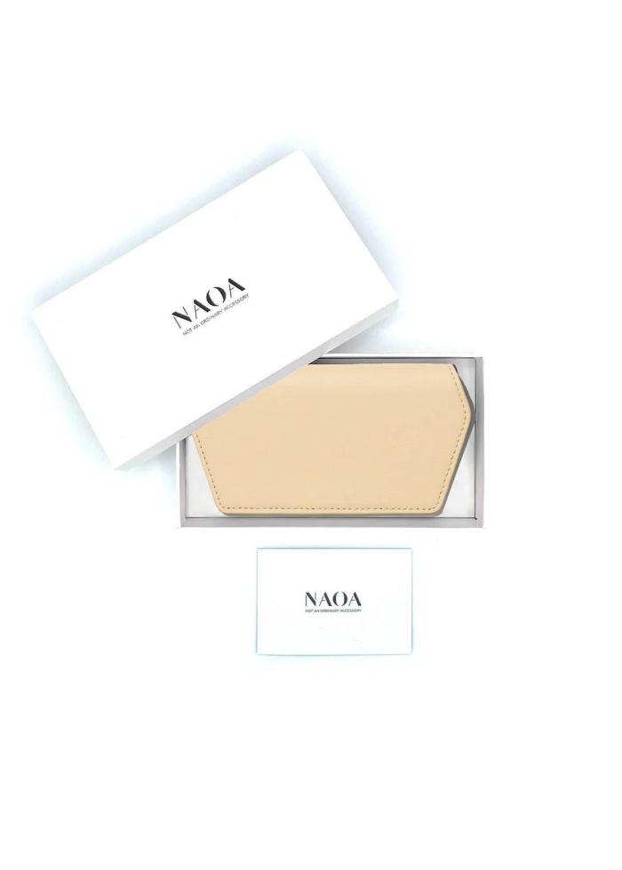 NAOA | Apple Leather Slim Glasses Case Cream