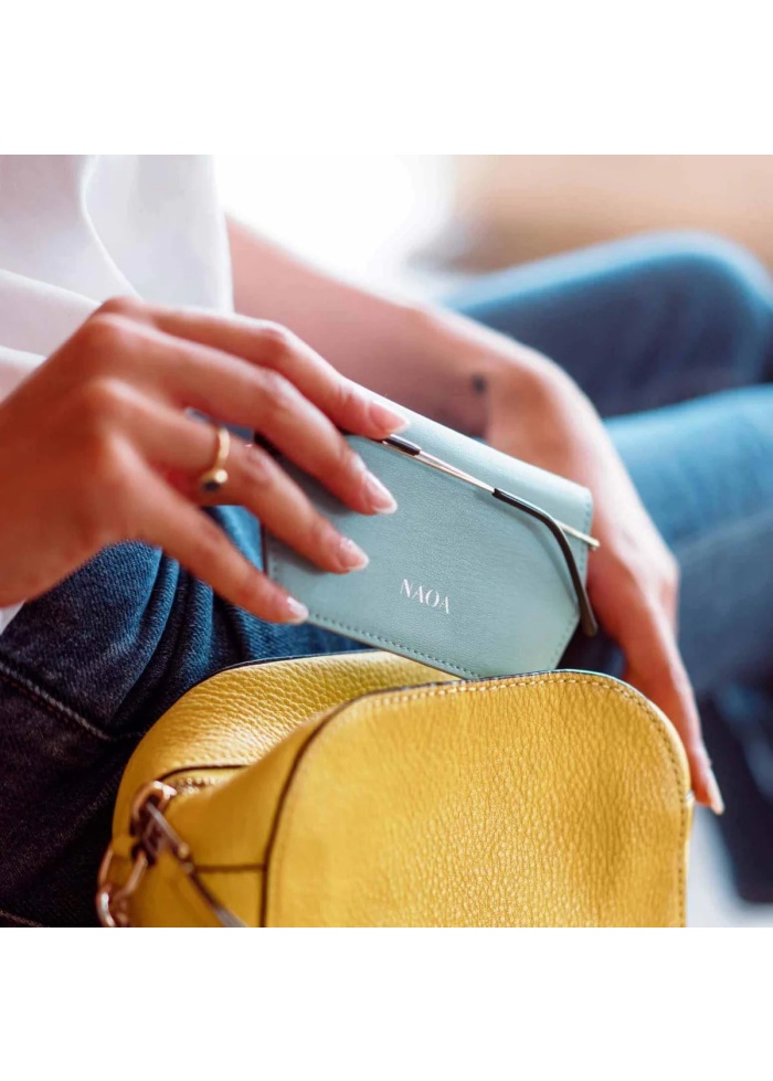 NAOA | Apple Leather Slim Glasses Case Turquoise