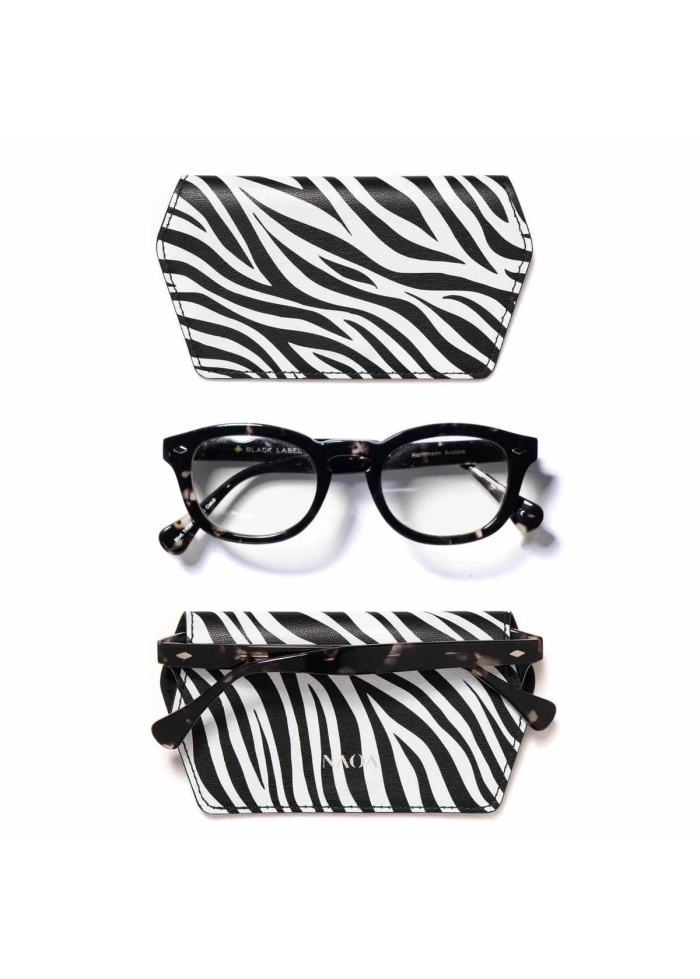 NAOA | Apple Leather Slim Glasses Case Zebra