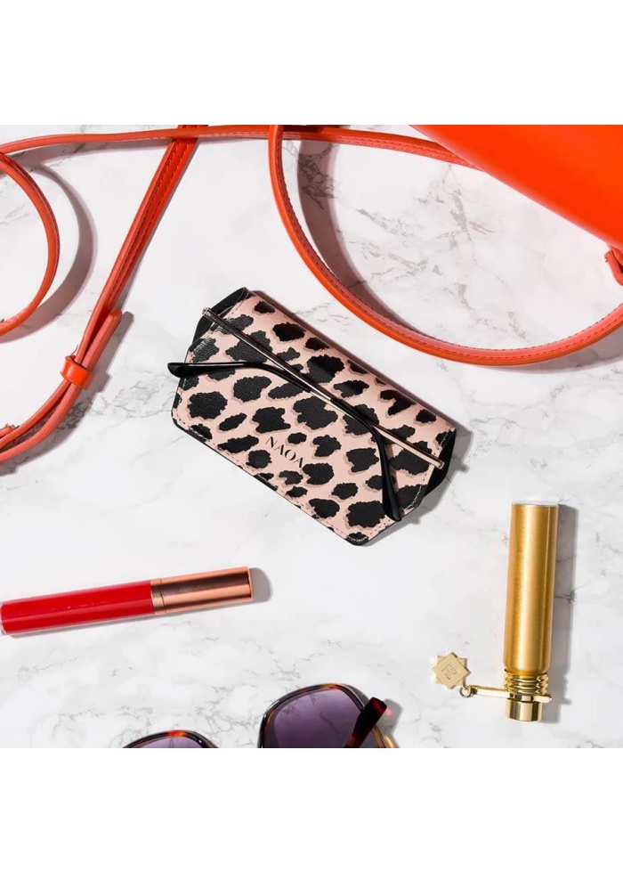NAOA | Apple Leather Slim Glasses Case Leopard