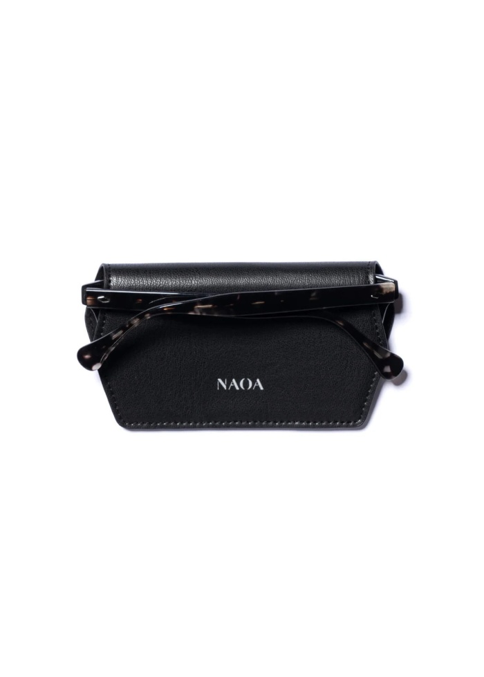 NAOA | Apple Leather Slim Glasses Case Black