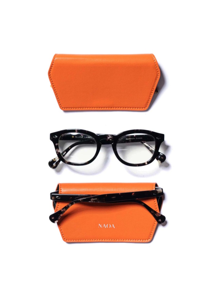NAOA | Apple Leather Slim Glasses Case Tangerine