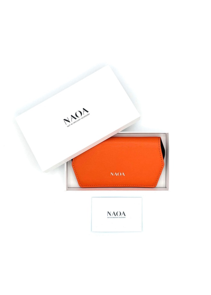 NAOA | Apple Leather Slim Glasses Case Tangerine