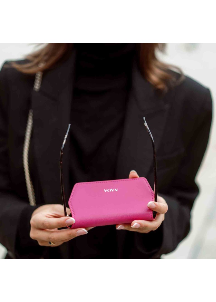 NAOA | Apple Leather Slim Glasses Case Fuchsia