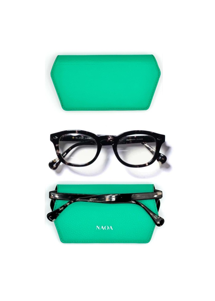 NAOA | Apple Leather Slim Glasses Case Emerald