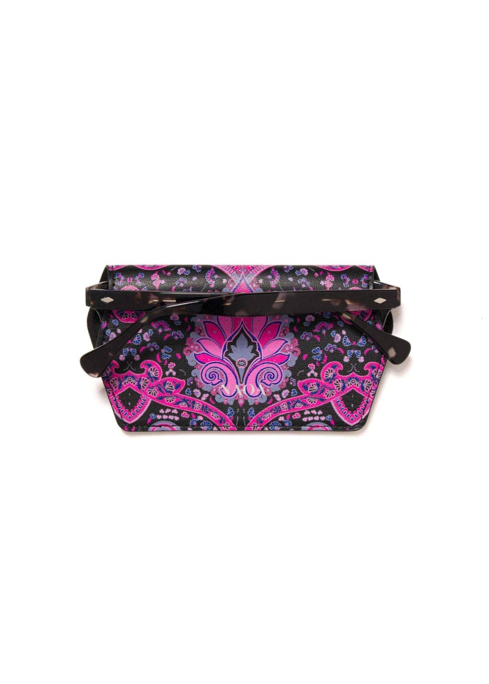 NAOA | Apple Leather Slim Glasses Case Fuchsia Print