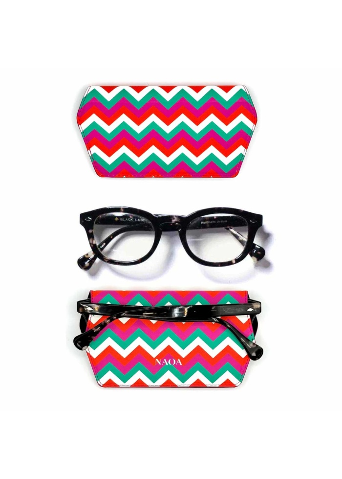 NAOA | Apple Leather Slim Glasses Case Chevron Print