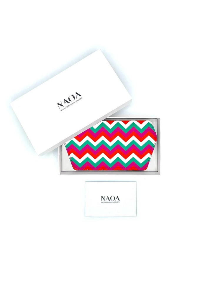 NAOA | Apple Leather Slim Glasses Case Chevron Print
