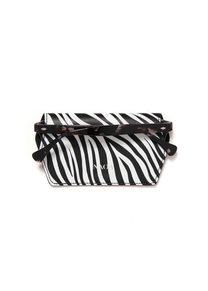 NAOA | Apple Leather Slim Glasses Case Zebra
