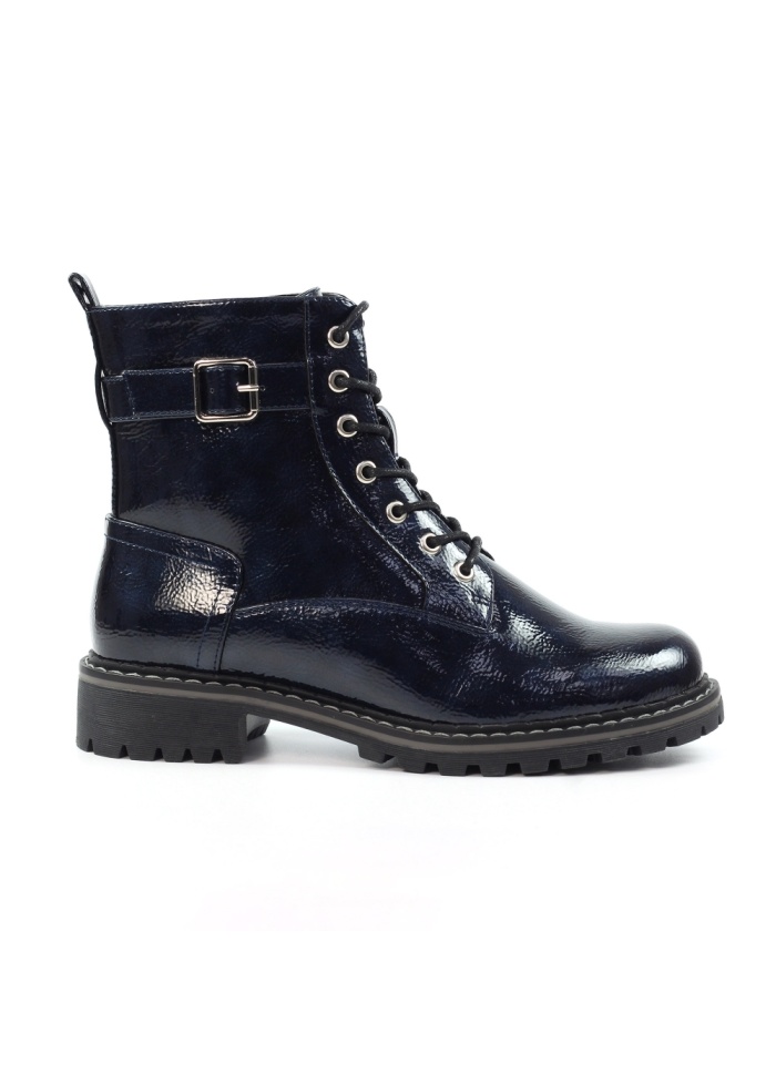Lunar | Parlour Navy Patent Ankle Boot