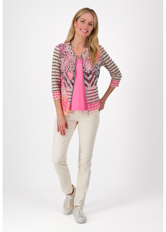 Just White | Mesh Print Top