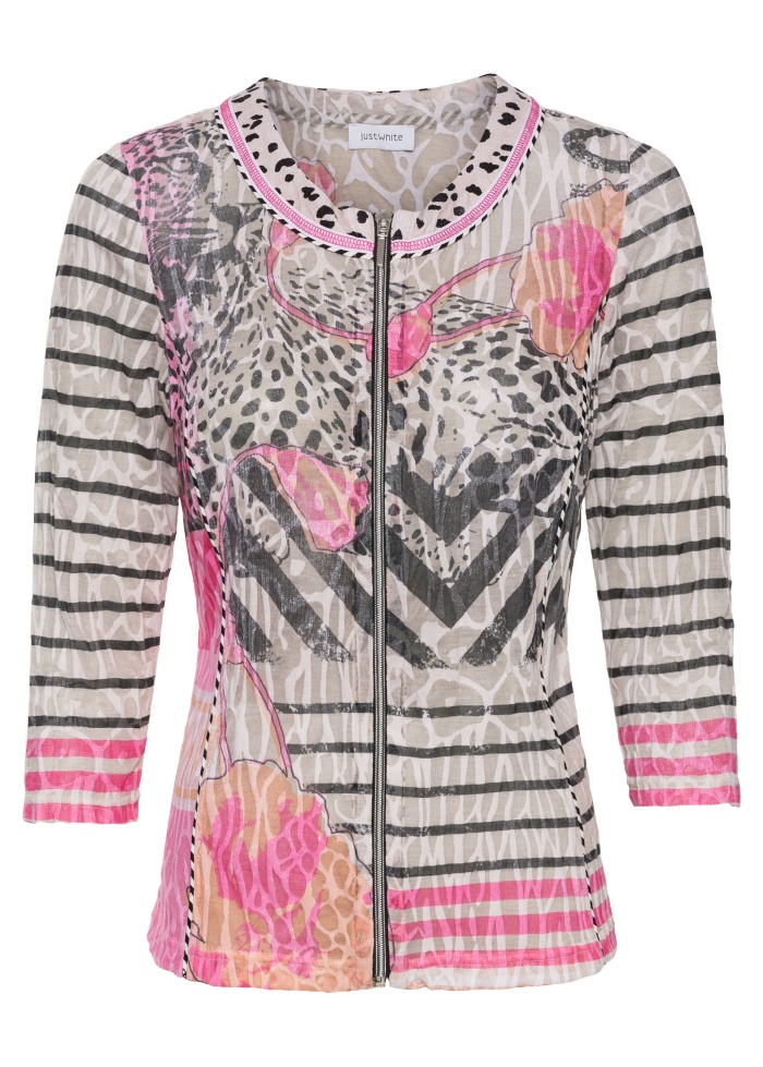 Just White | Mesh Print Top