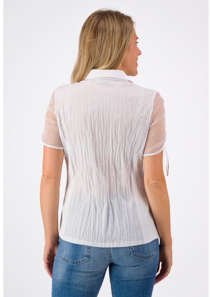 Just White | Mesh Detail Blouse