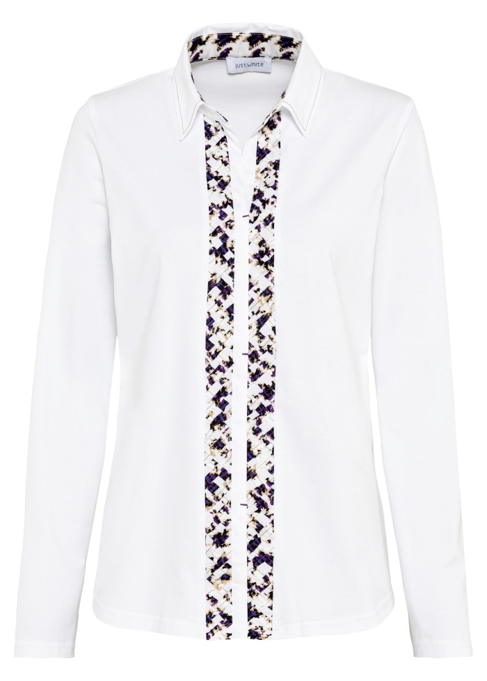 Just White | Printed Placket Shirt 