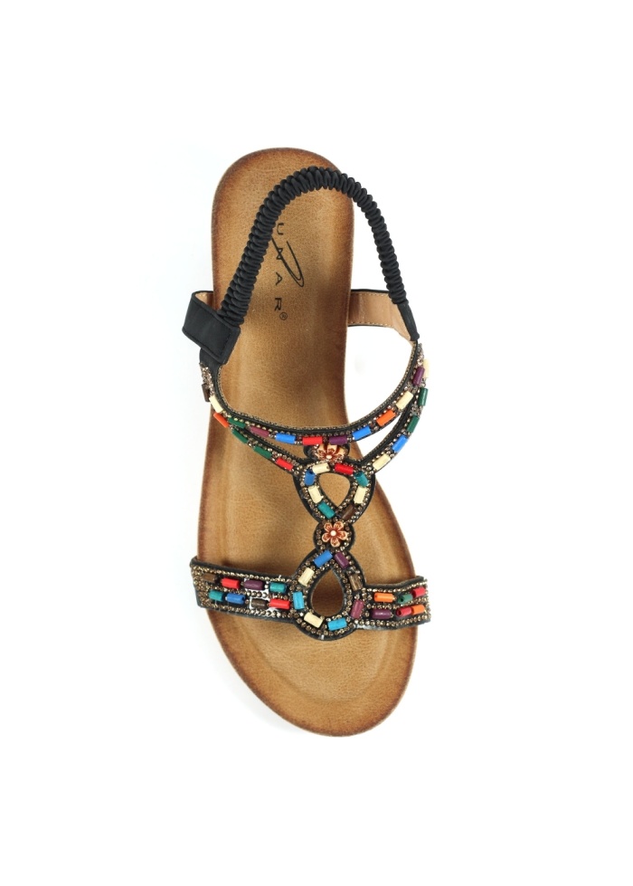 Lunar | Epsom Black Wedge Sandal