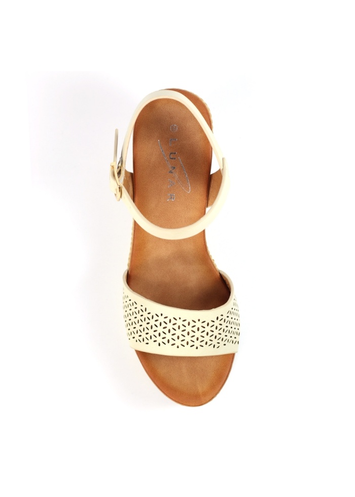 Lunar | Anya Beige Wedge Sandal