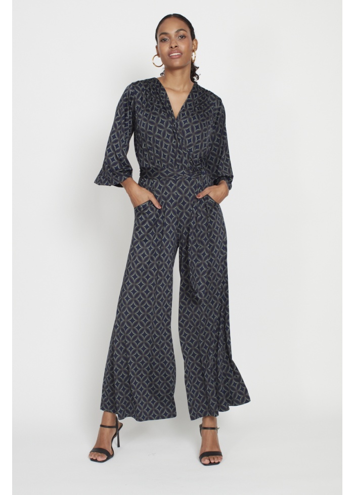 Onjenu | Laurie Jumpsuit Geo Green Print