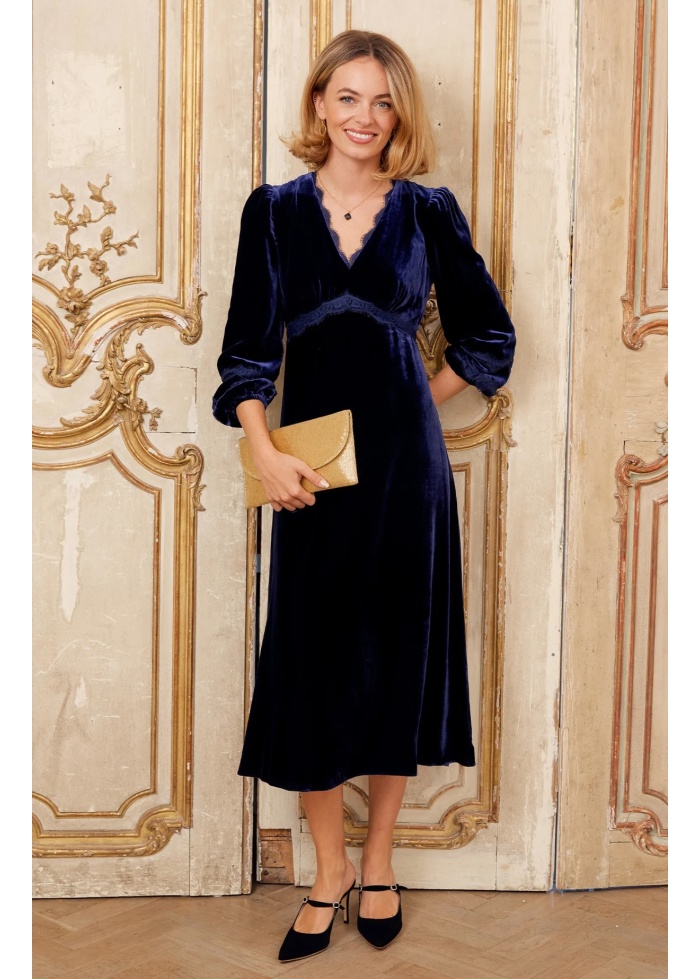 Aspiga | Lorna Navy Velvet Dress