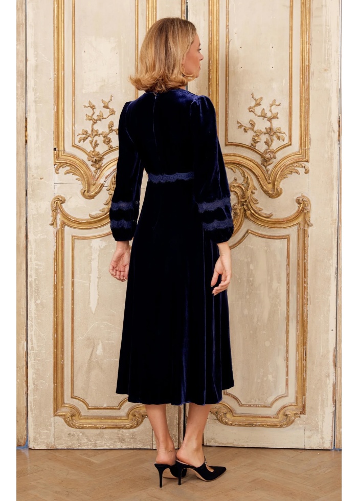 Aspiga | Lorna Navy Velvet Dress