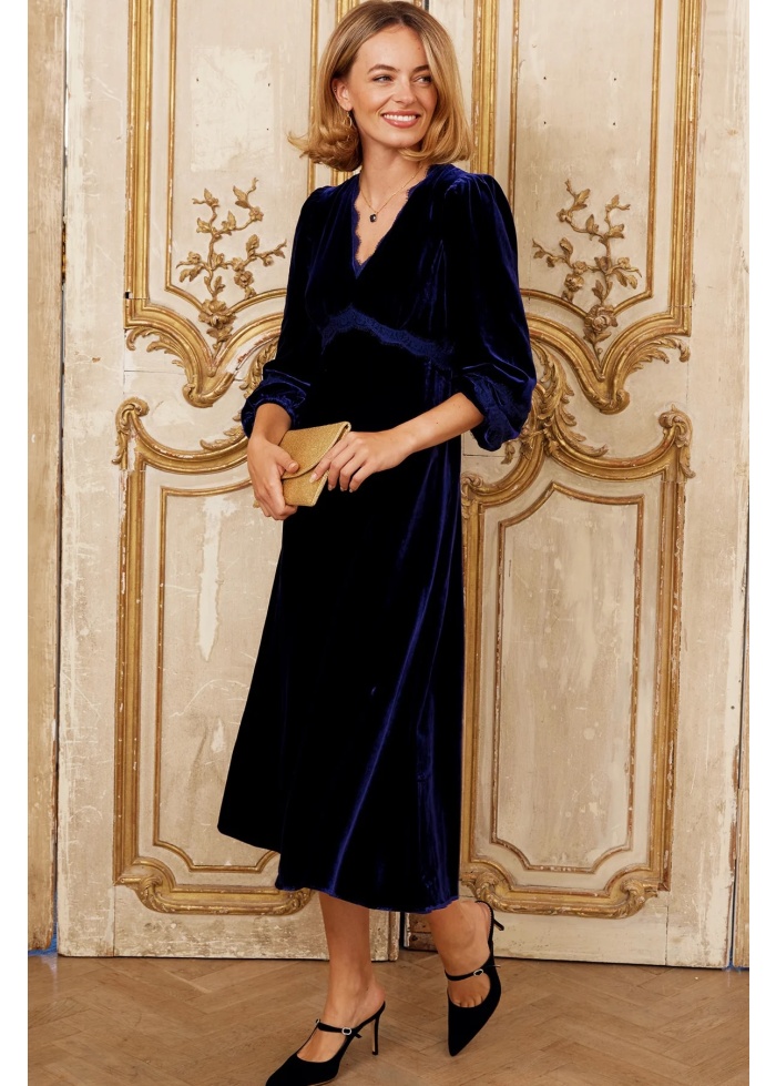 Aspiga | Lorna Navy Velvet Dress